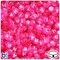 BeadTin Dark Pink Transparent 7mm Coin Plastic Alpha Beads - White Letter Mix (250pcs)